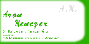aron menczer business card